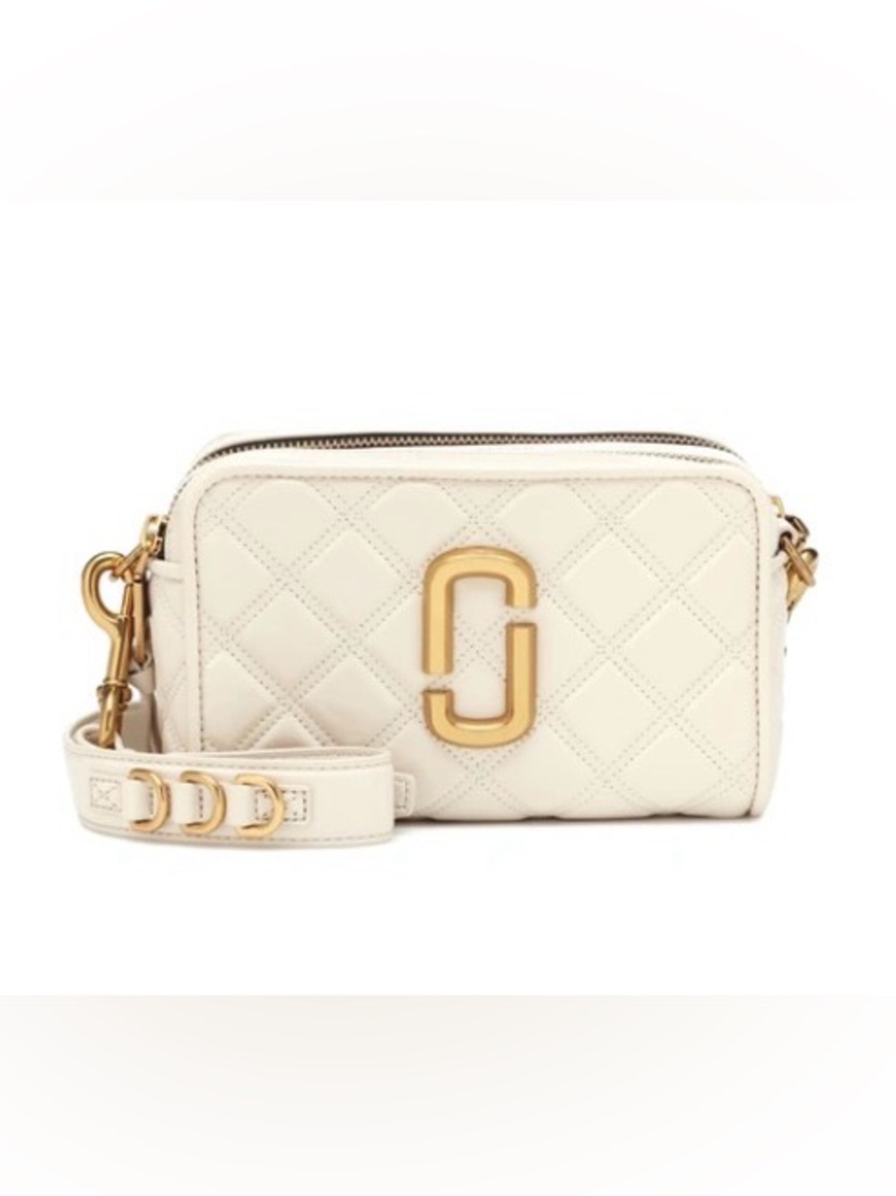Marc Jacobs The Softest 21 Cream Quilted Leather Camera Bag